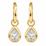 14K Gold Pear Shape Convertible Hoops 71823