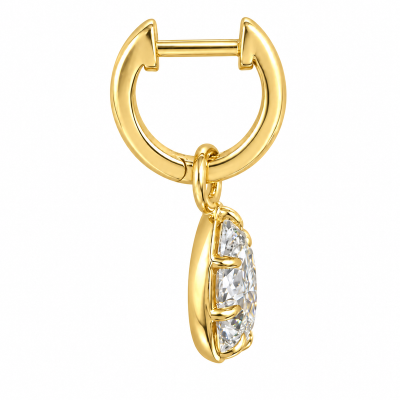 14K Gold Pear Shape Convertible Hoops 71823