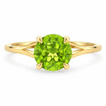 14K Gold Peridot Solitaire Engagement Ring