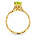 14K Gold Peridot Solitaire Engagement Ring, view 9