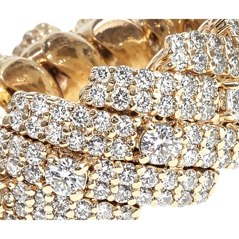 14K Gold Prong Rised Diamond Miami Cuban Ring 66670