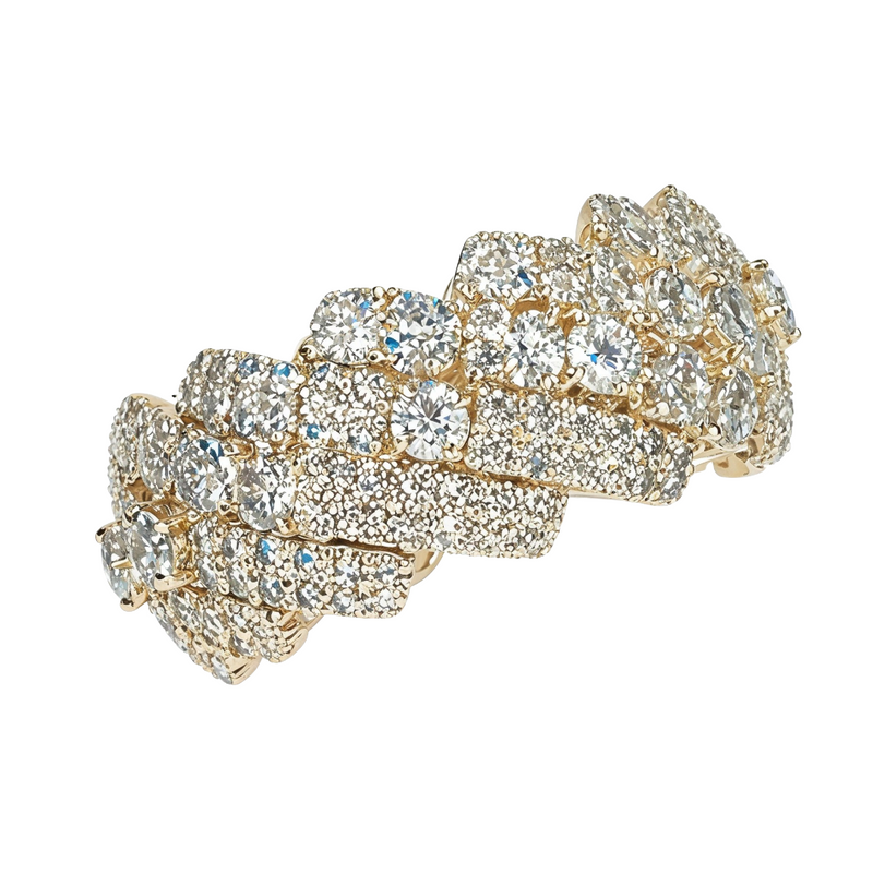 14K Gold Prong Rised Diamond Miami Cuban Ring 66670