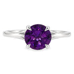 14K Gold Purple Amethyst Solitaire Engagement Ring, view 3