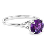 14K Gold Purple Amethyst Solitaire Engagement Ring, view 4