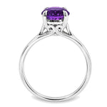 14K Gold Purple Amethyst Solitaire Engagement Ring, view 7