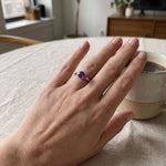 14K Gold Purple Amethyst Solitaire Engagement Ring, view 9