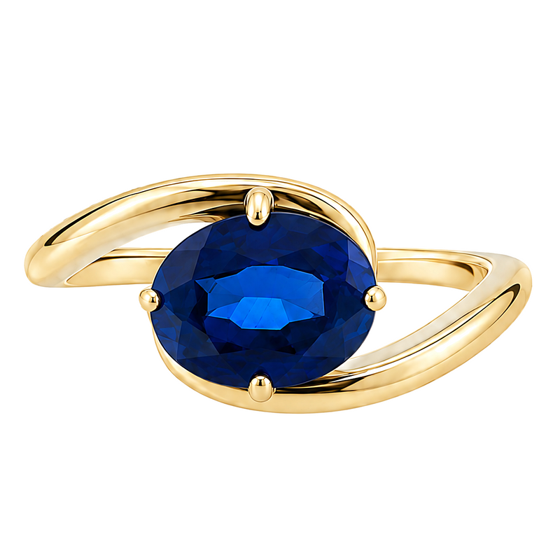 14K Gold Sapphire Bypass Ring