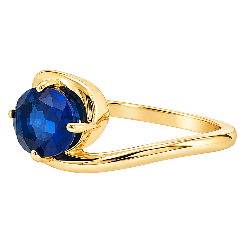 14K Gold Sapphire Bypass Ring, view 5