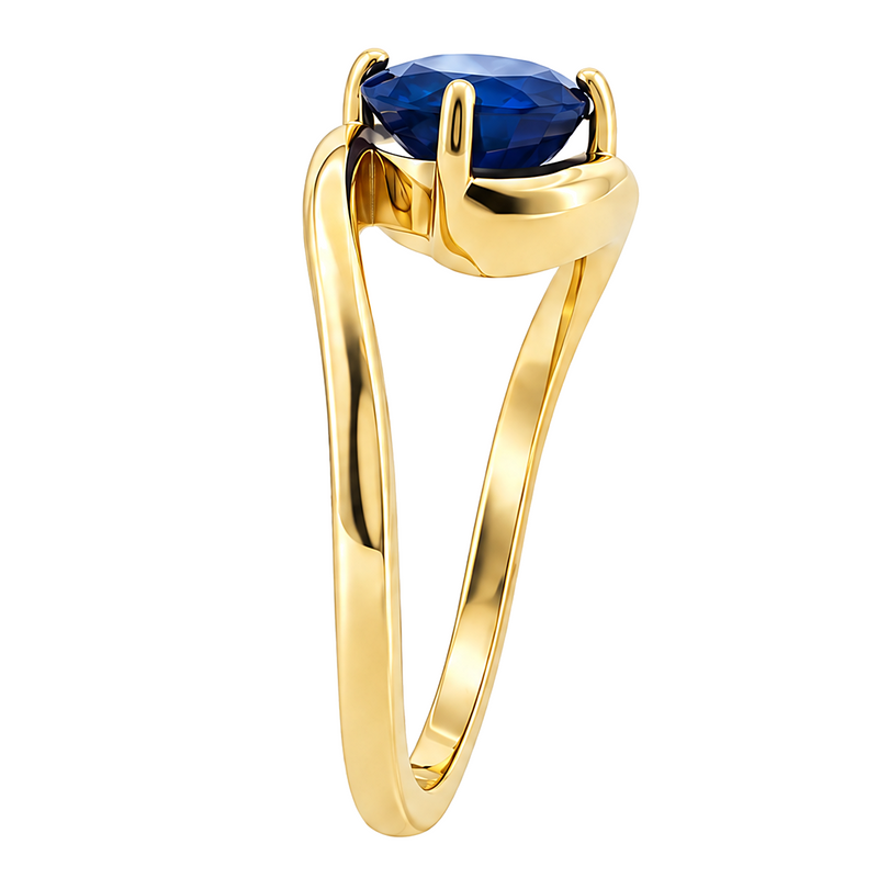 14K Gold Sapphire Bypass Ring, view 8