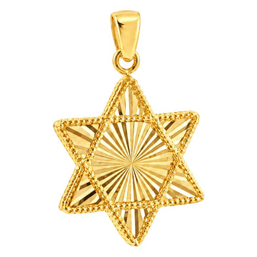 14K Gold Star of David Pendant