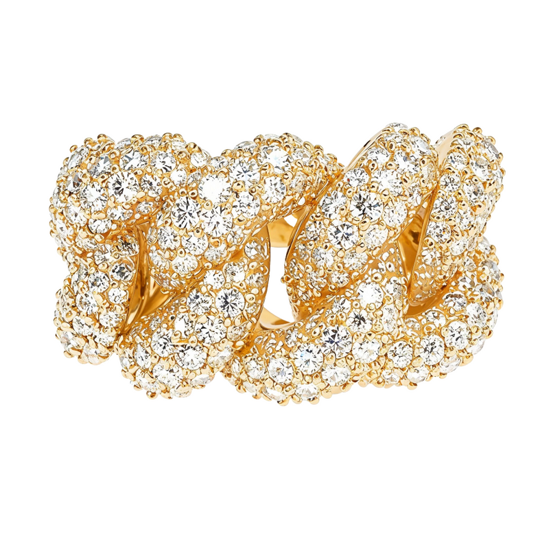 14K Gold Diamond Cuban Ring 66875