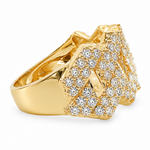 14K Gold Two Row Diamond Cuban Link Ring 65970