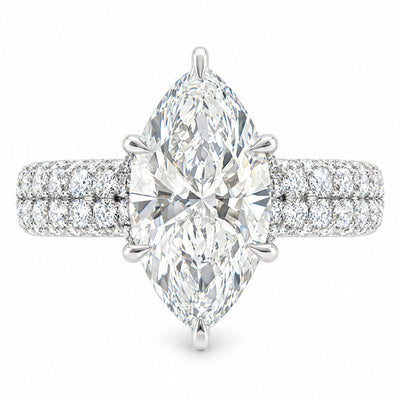 14K White Gold Vivienne Marquise Diamond Engagement Ring