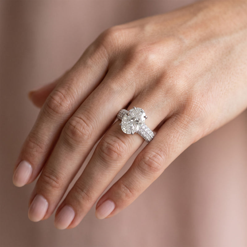 14K Gold Vivienne Oval Lab-Grown Diamond Engagement Ring, view 4
