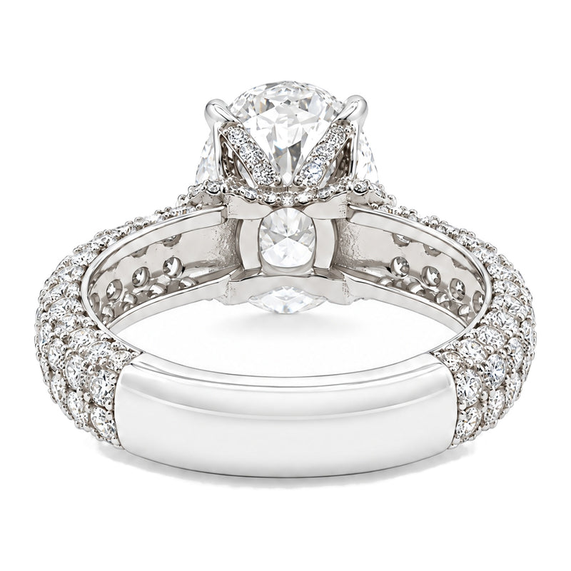 14K Gold Vivienne Oval Lab-Grown Diamond Engagement Ring, view 7