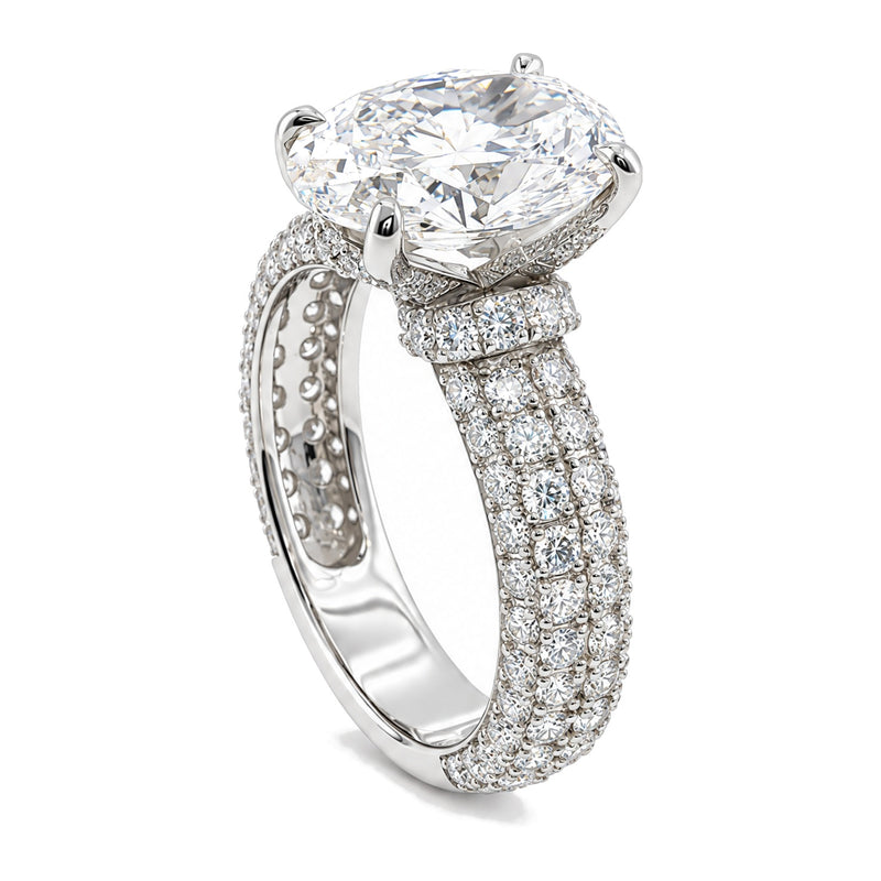 14K Gold Vivienne Oval Lab-Grown Diamond Engagement Ring, view 8