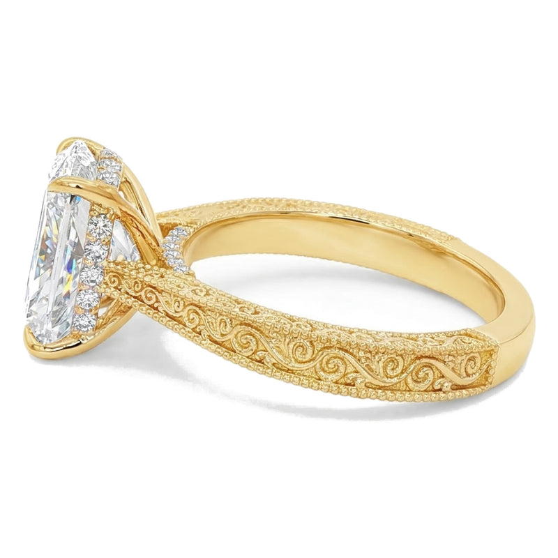 14K Gold Willow Hidden Halo Lab-Grown Diamond Engagement Ring, view 5