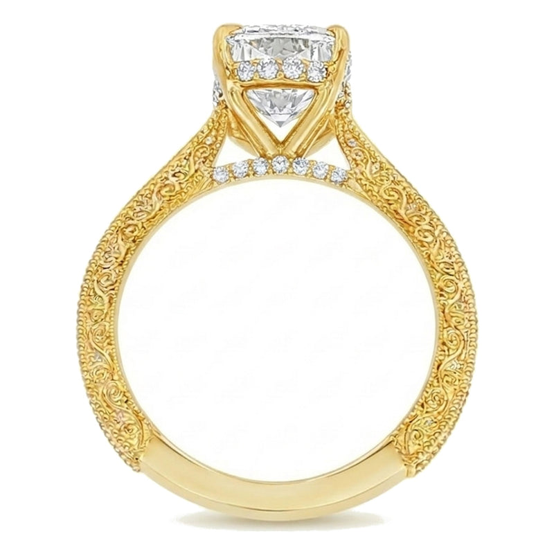 14K Gold Willow Hidden Halo Lab-Grown Diamond Engagement Ring, view 7