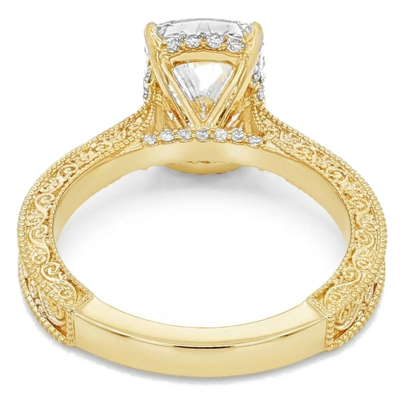 14K Gold Willow Hidden Halo Lab-Grown Diamond Engagement Ring, view 8