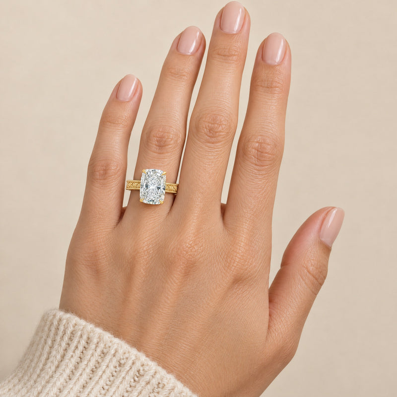 14K Gold Willow Hidden Halo Lab-Grown Diamond Engagement Ring, view 9