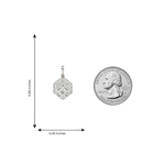 14K Invisible Asscher Cube Pendant, view 9