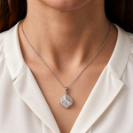 14K Invisible Asscher Cube Pendant, view 10