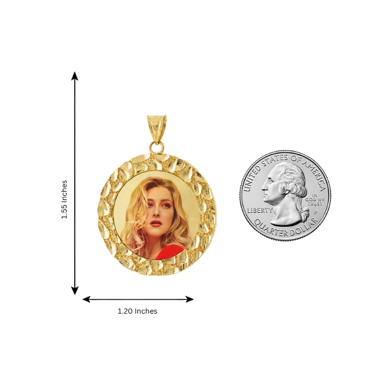 14K Nugget Photo Pendant 71435