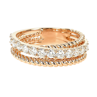 14K Rose Gold Women Diamond Fashion Ring 65972