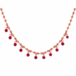 14K Ruby Bezel Dangling Necklace 71422