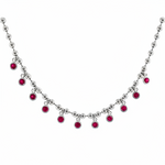 14K Ruby Bezel Dangling Necklace 71422