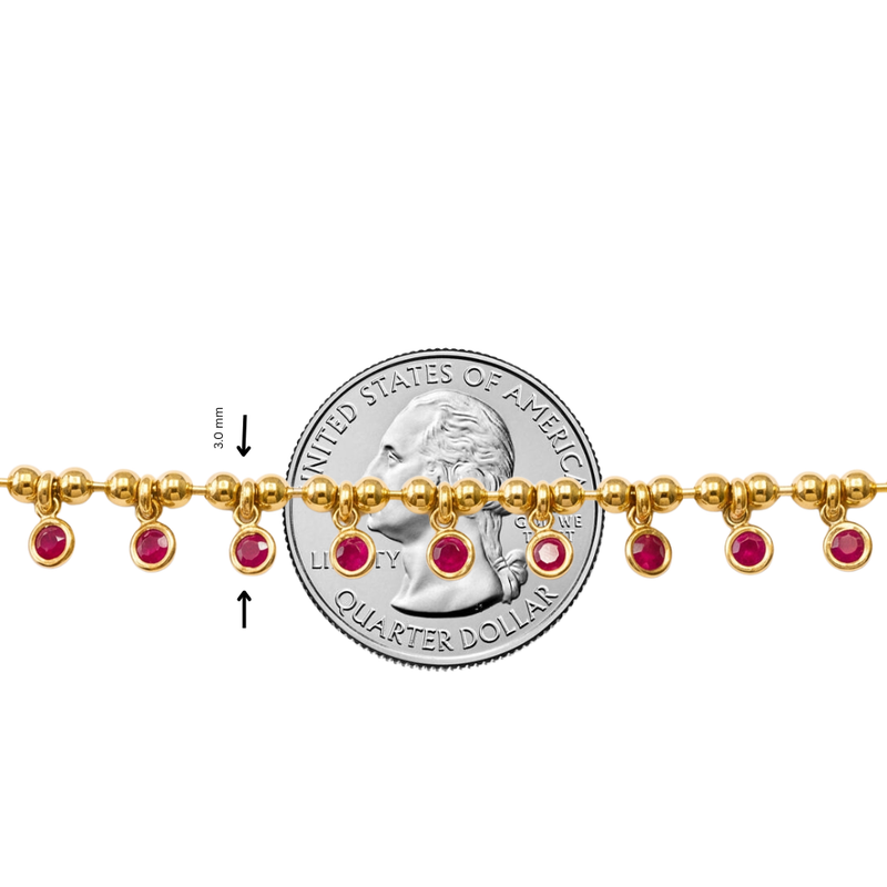14K Ruby Bezel Dangling Necklace 71422