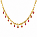 14K Ruby Bezel Dangling Necklace 71422