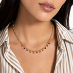 14K Ruby Bezel Dangling Necklace 71422