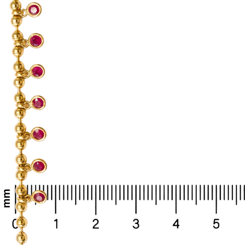 14K Ruby Bezel Dangling Necklace 71422