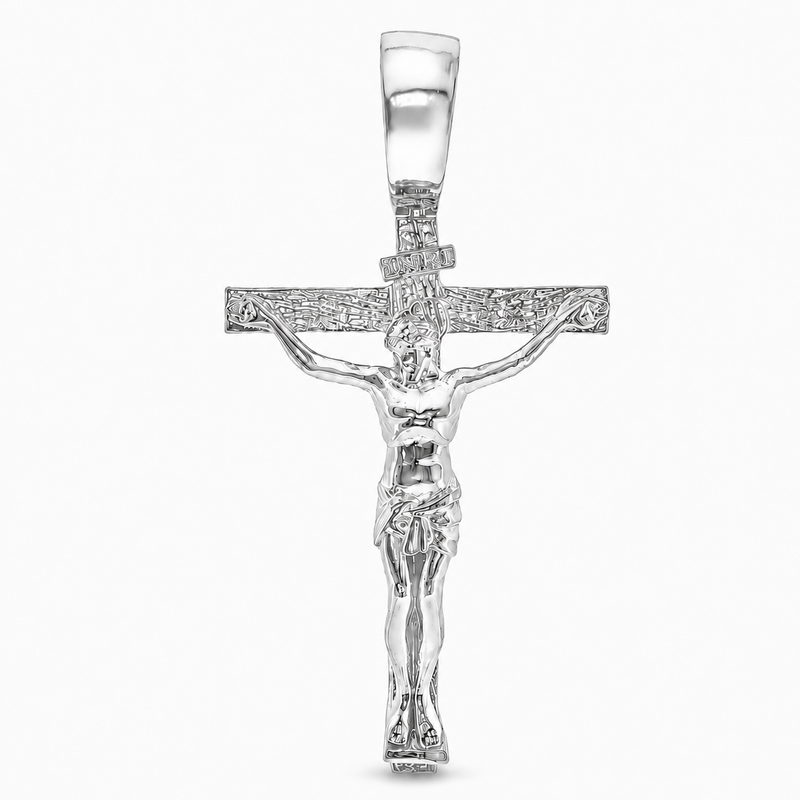 14K Solid Yellow Gold Cross Jesus 63945