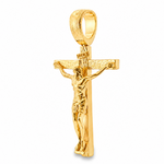 14K Solid Yellow Gold Cross Jesus 63945