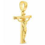 14K Solid Yellow Gold Cross Jesus 63945