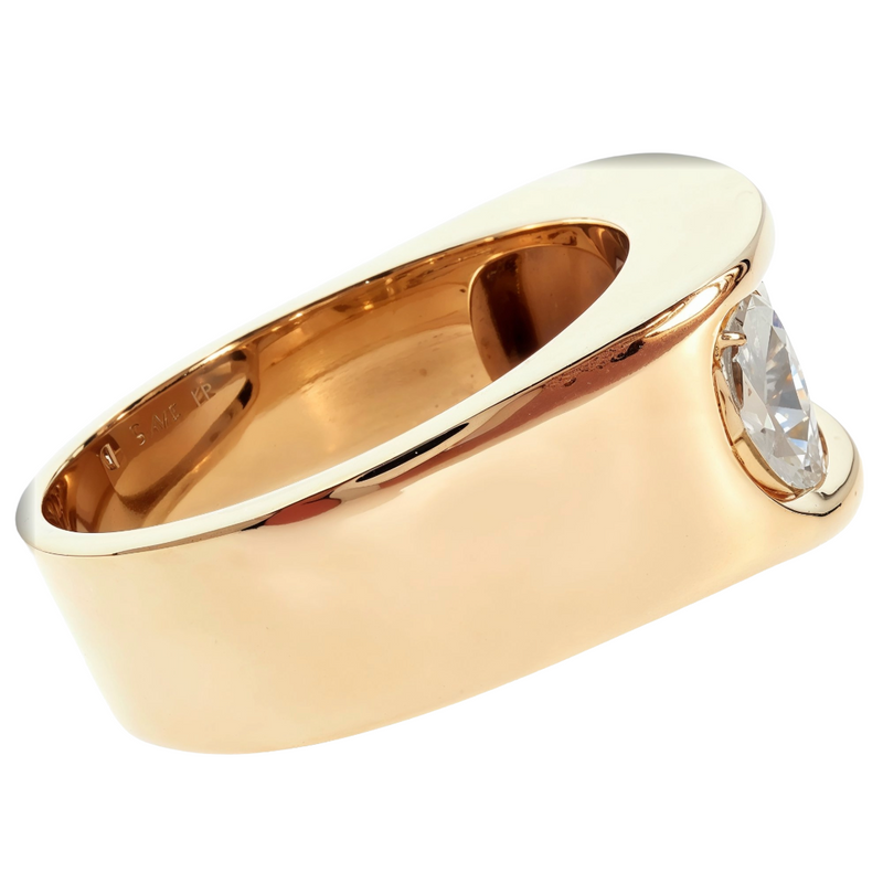 14K Two Tone Gold Channel Diamond Five Stone Ring 61772