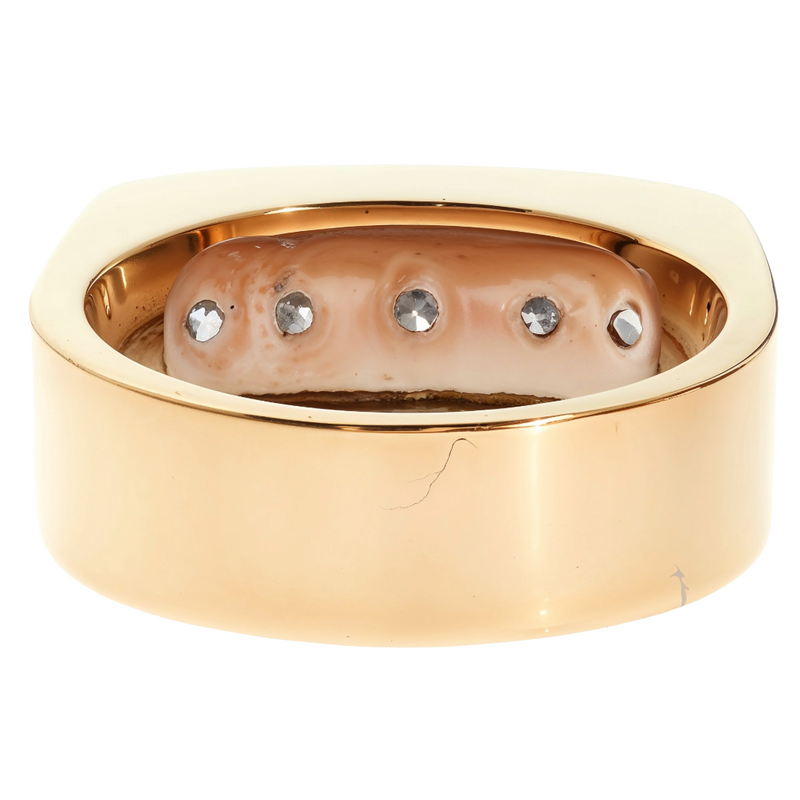 14K Two Tone Gold Channel Diamond Five Stone Ring 61772