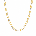 14K Two Tone Solid Gold Curb Chain 26 Inches 3.6mm 47132