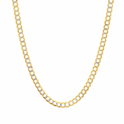 14K Two Tone Solid Gold Curb Chain 26 Inches 3.6mm 47132