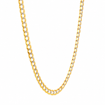 14K Two Tone Solid Gold Curb Chain 26 Inches 3.6mm 47132