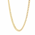 14K Two Tone Solid Gold Curb Chain 26 Inches 3.6mm 47132