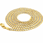 14K Two Tone Solid Gold Curb Chain 26 Inches 3.6mm 47132