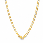 14K Two Tone Solid Gold Curb Chain 26 Inches 3.6mm 47132