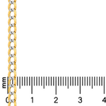 14K Two Tone Solid Gold Curb Chain 26 Inches 3.6mm 47132