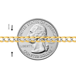 14K Two Tone Solid Gold Curb Chain 26 Inches 3.6mm 47132