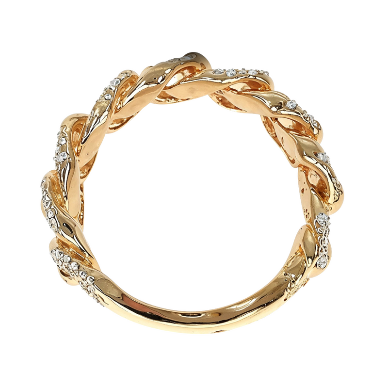 14K Yellow Gold Diamond Cuban Link Ring 66194