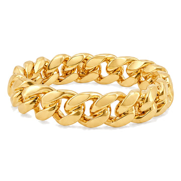 14K Yellow Gold Miami Cuban Link Ring 4.3mm