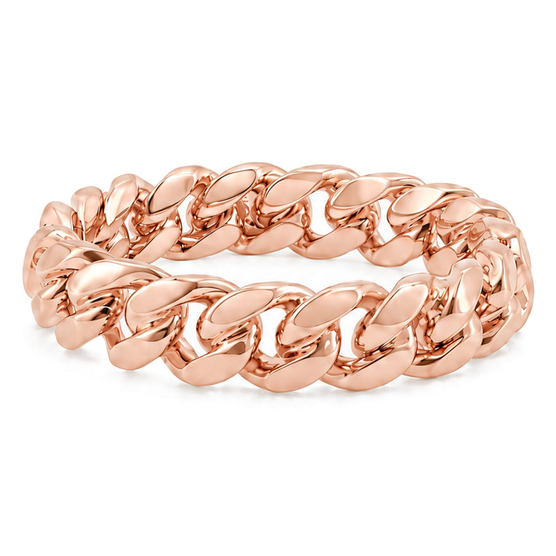 14K Yellow Gold Miami Cuban Link Ring 4.3mm, view 3
